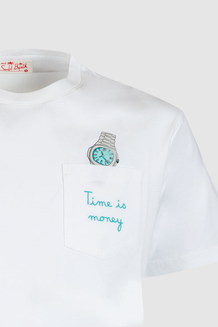 T-shirt Austin con stampa orologio e ricamo-2