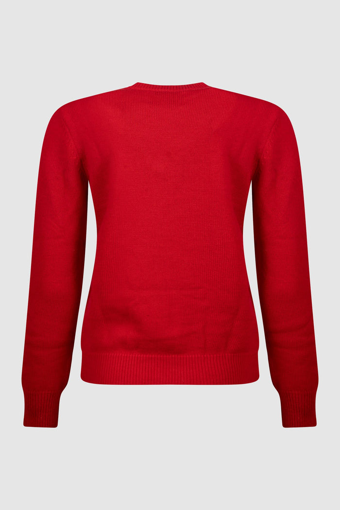 Maglione Rosso con Snoopy e Fiocco Verde-2