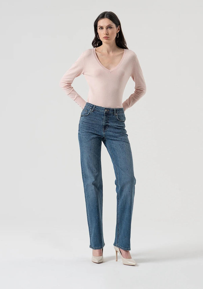 Maglia regular con scollo a V-5
