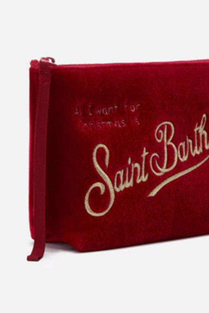 <BR/>Pochette Aline Velvet in velluto rosso-2