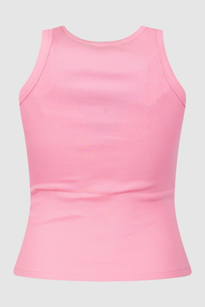 Ada canotta in cotone a coste blu polvere-2