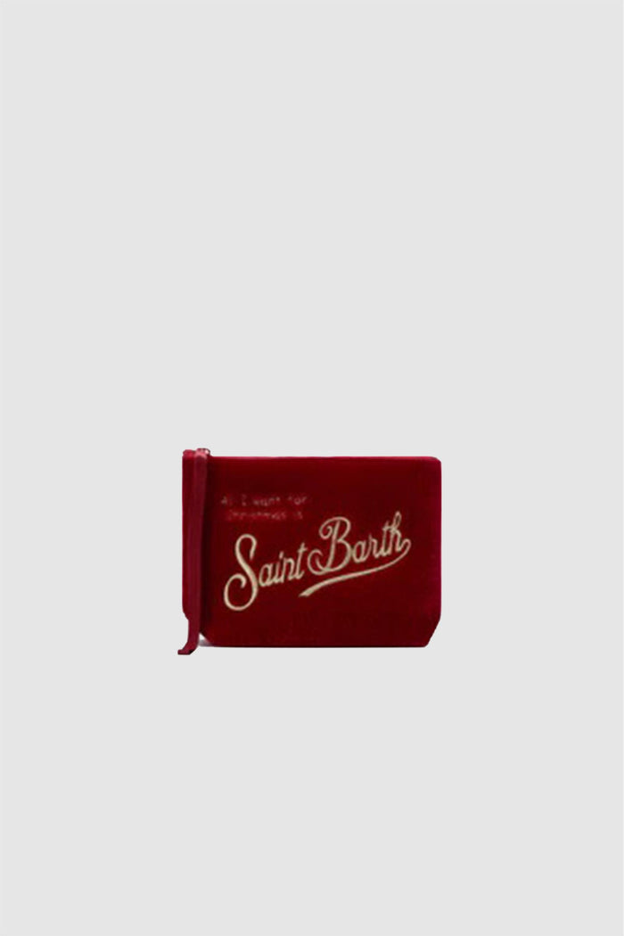<BR/>Pochette Aline Velvet in velluto rosso