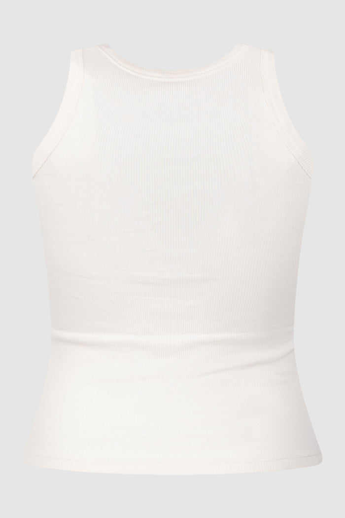 Ada canotta in cotone a coste blu polvere-2