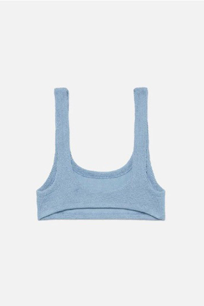 Naima crinkle classico top a bralette lurex blu avio-2