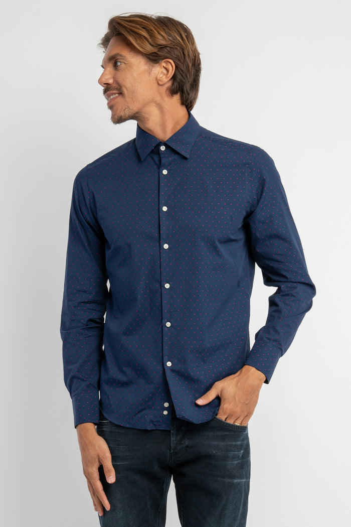 Camicia con ricami a pois in 100% cotone-2