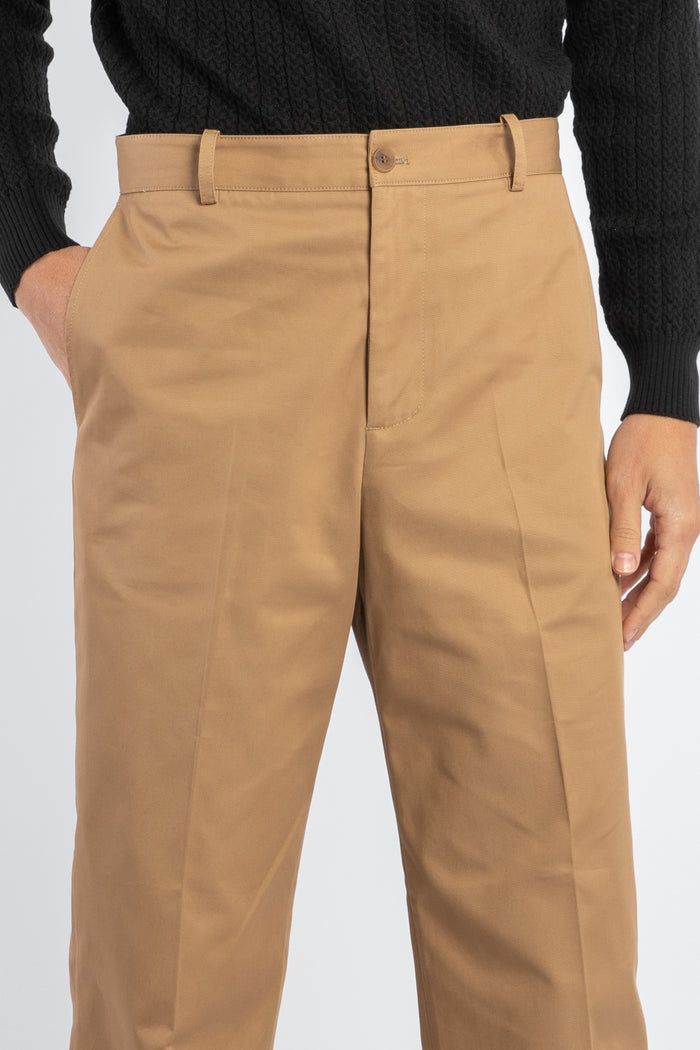 Pantalone chino a gamba larga in cotone con scritta logo-3
