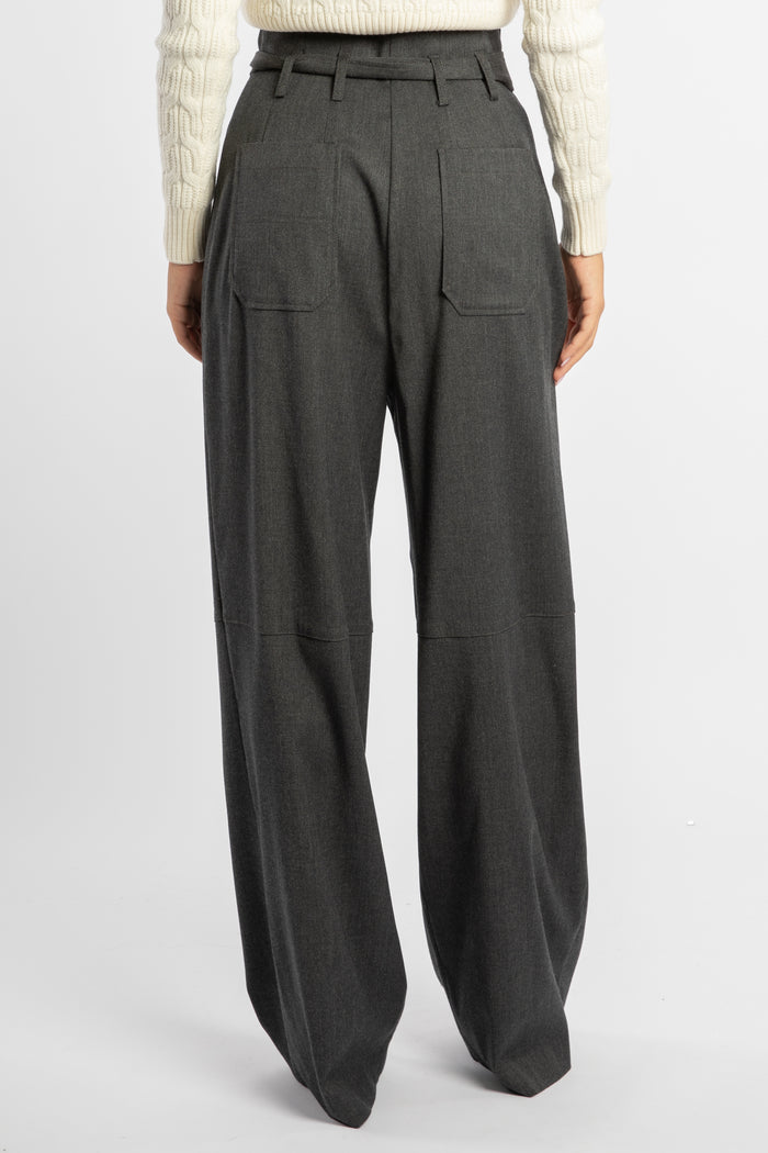 Pacman pantalone in flanella con cintura-3