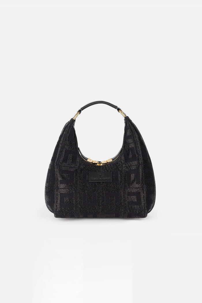 Borsa hobo in tessuto jacquard