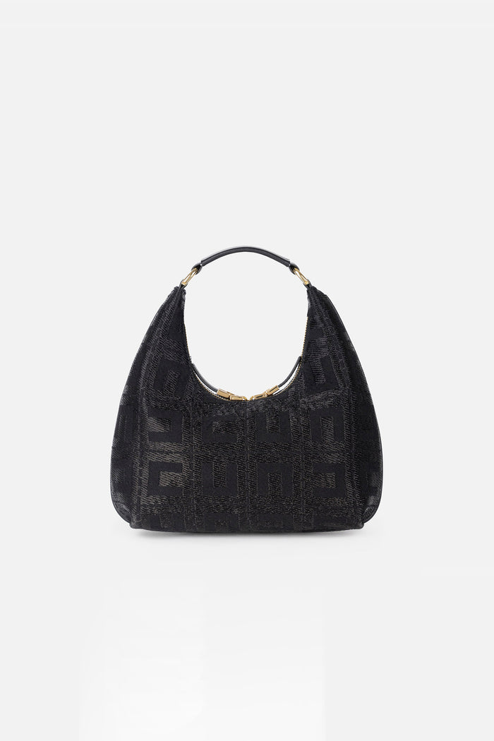 Borsa hobo in tessuto jacquard-3