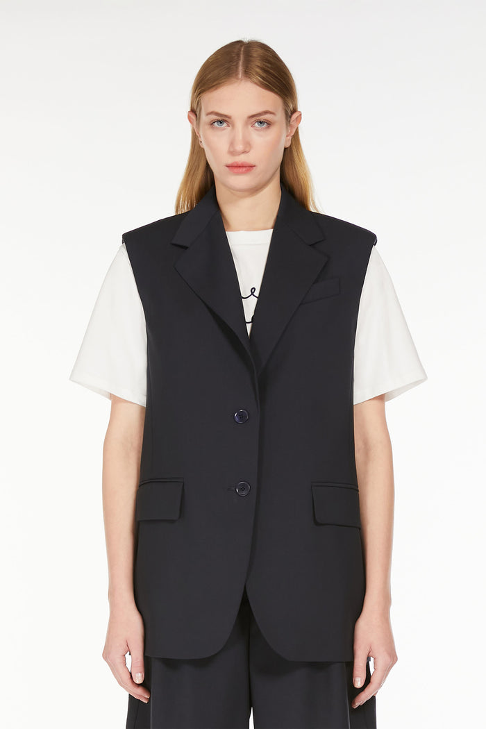 Donna Gilet in tela di lana stretch-2