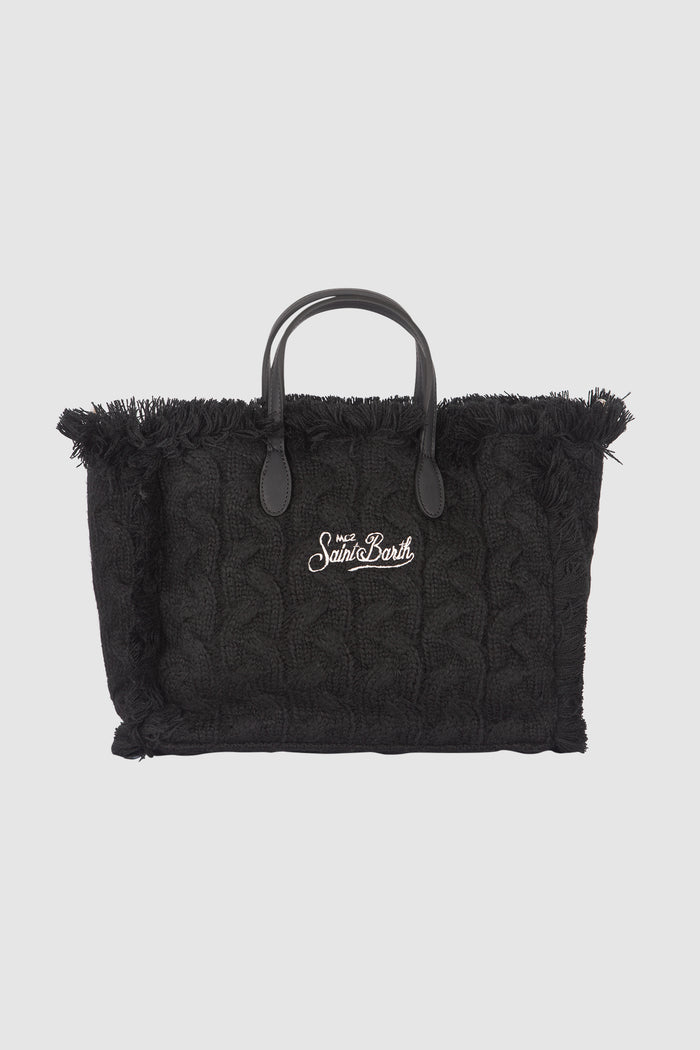 Borsa Colette in maglia nera con ricamo del logo-2