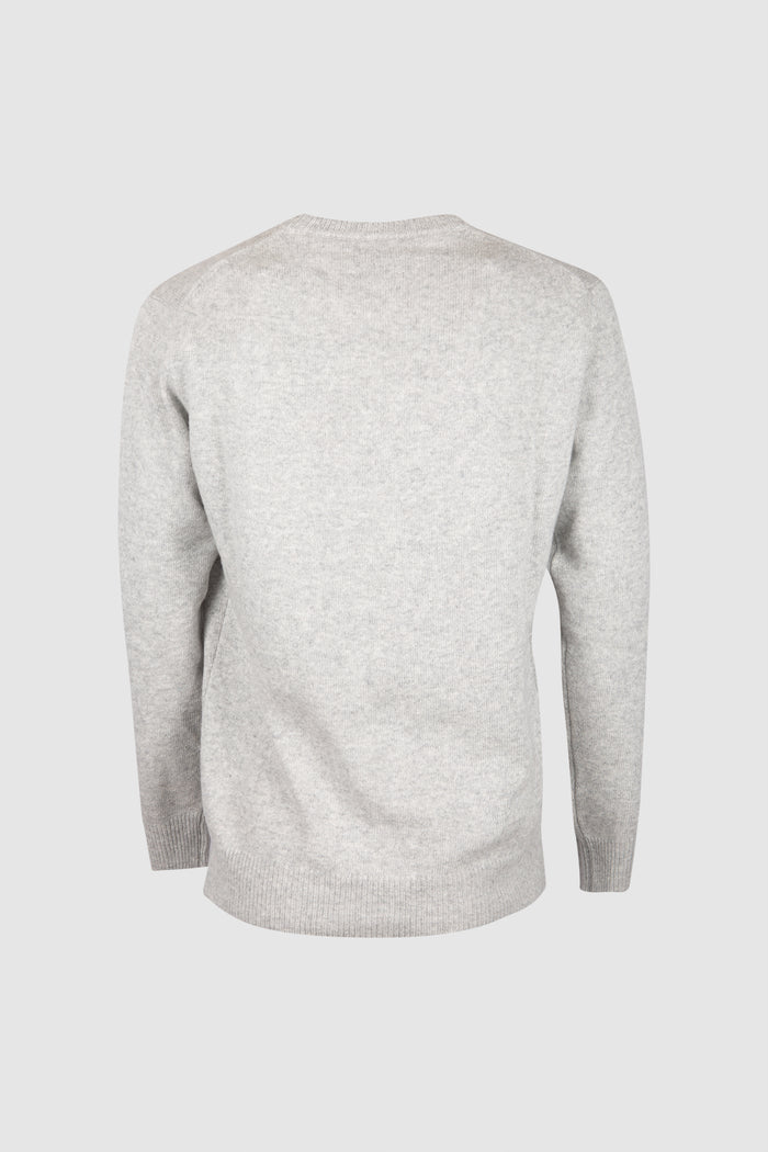 Maglione uomo grigio Airone con ricamo Cortina apres ski-2