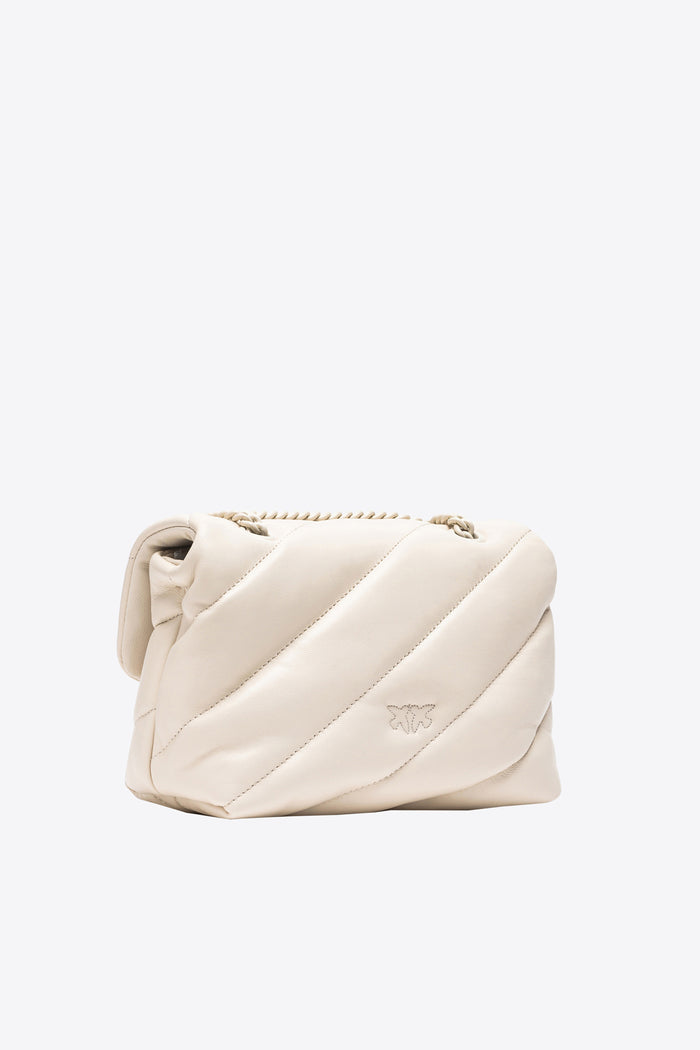 Mini Love Bag Puff in nappa color block-2