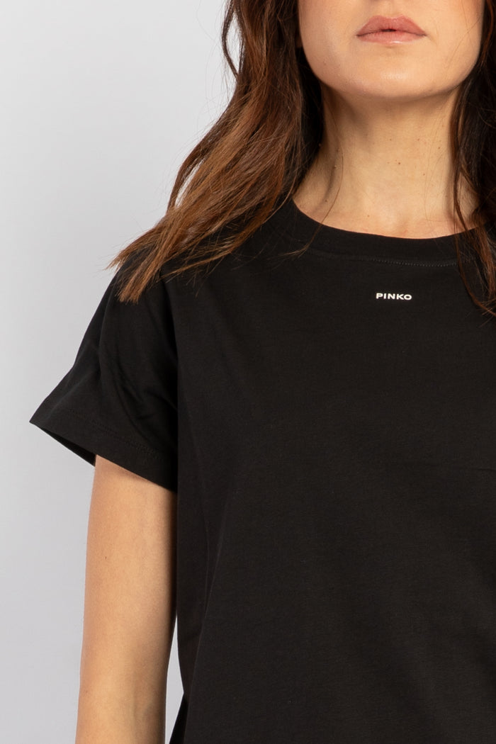 Basico T-shirt con Micro Logo Pinko