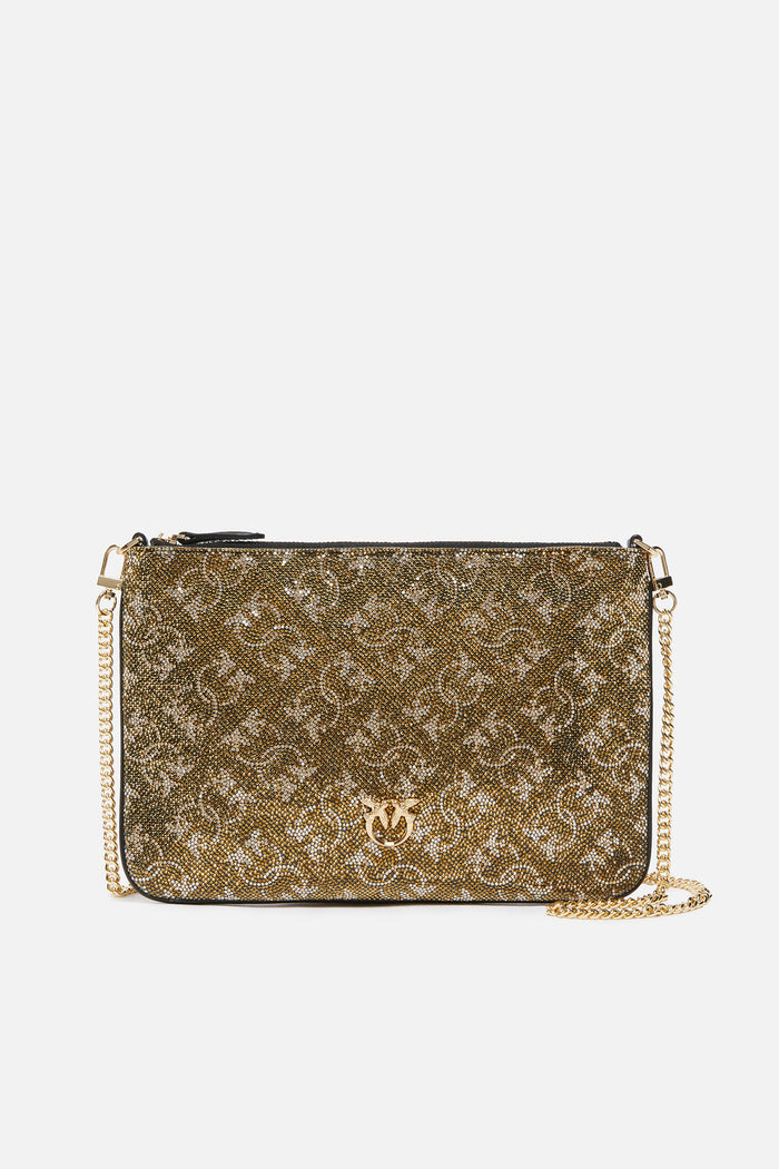 Borsetta pochette strass Flat Monogram con tracolla-1