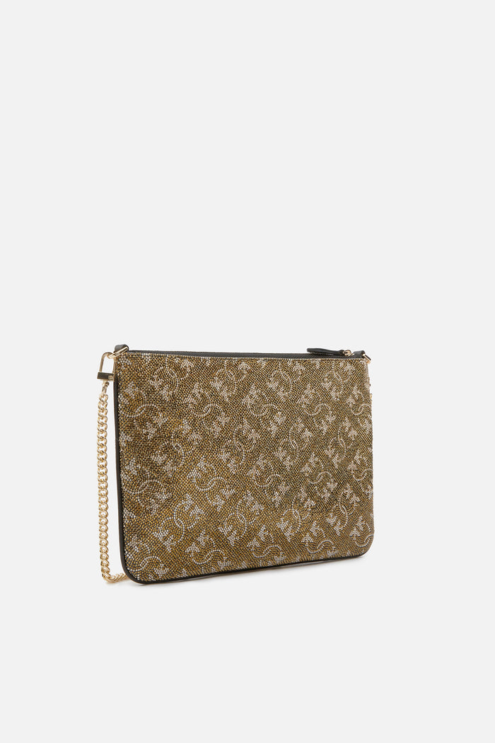 Borsetta pochette strass Flat Monogram con tracolla-2