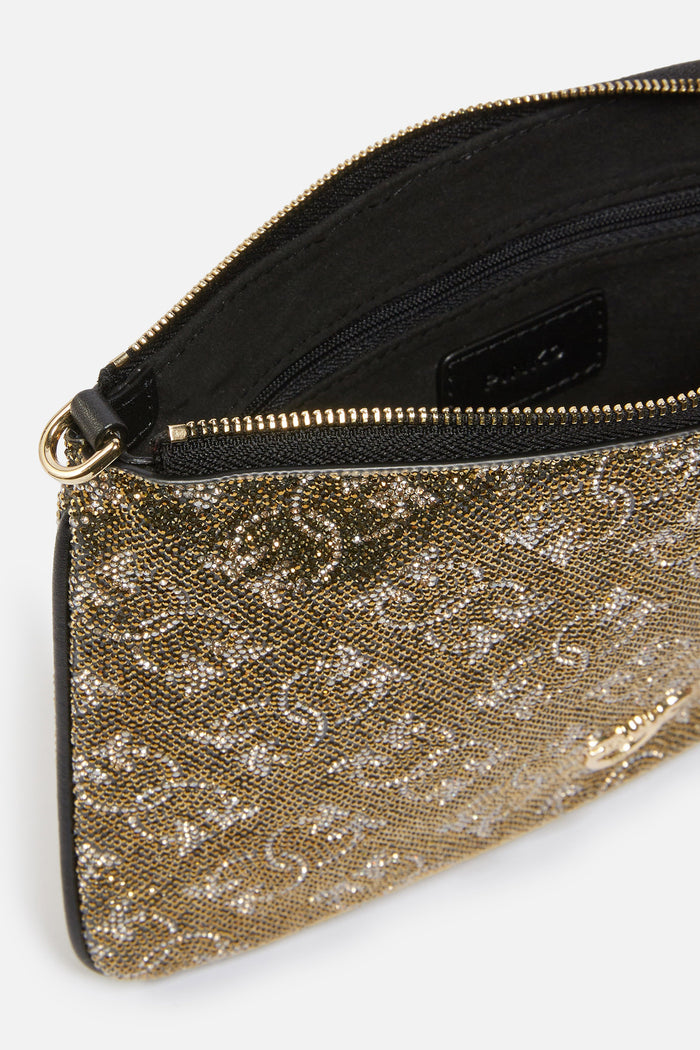 Borsetta pochette strass Flat Monogram con tracolla-4