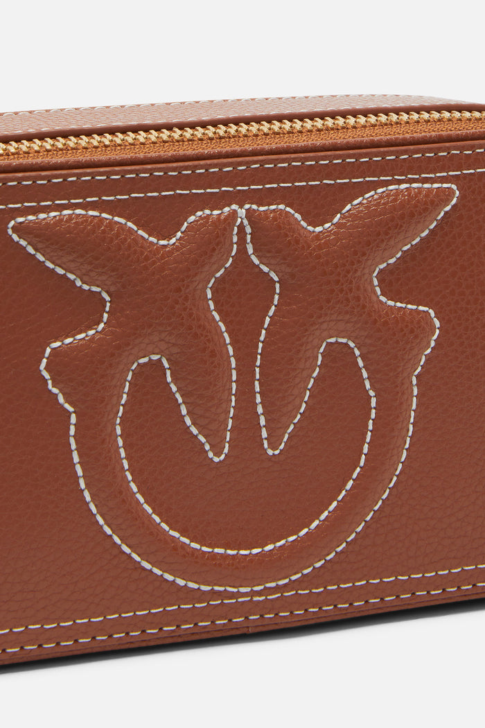 Piccola borsa a tracolla con logo Love Birds in rilievo-3