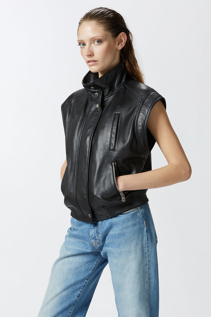 Gambia gilet chiodo in nappa-3