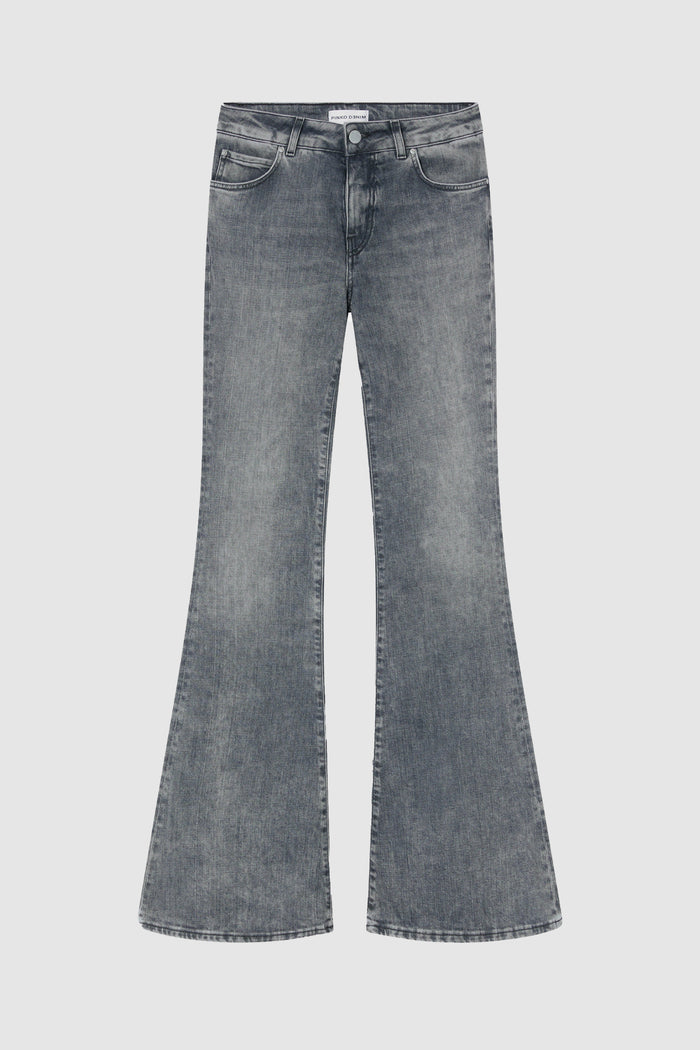 Filippa flare jeans in denim grigio svasati