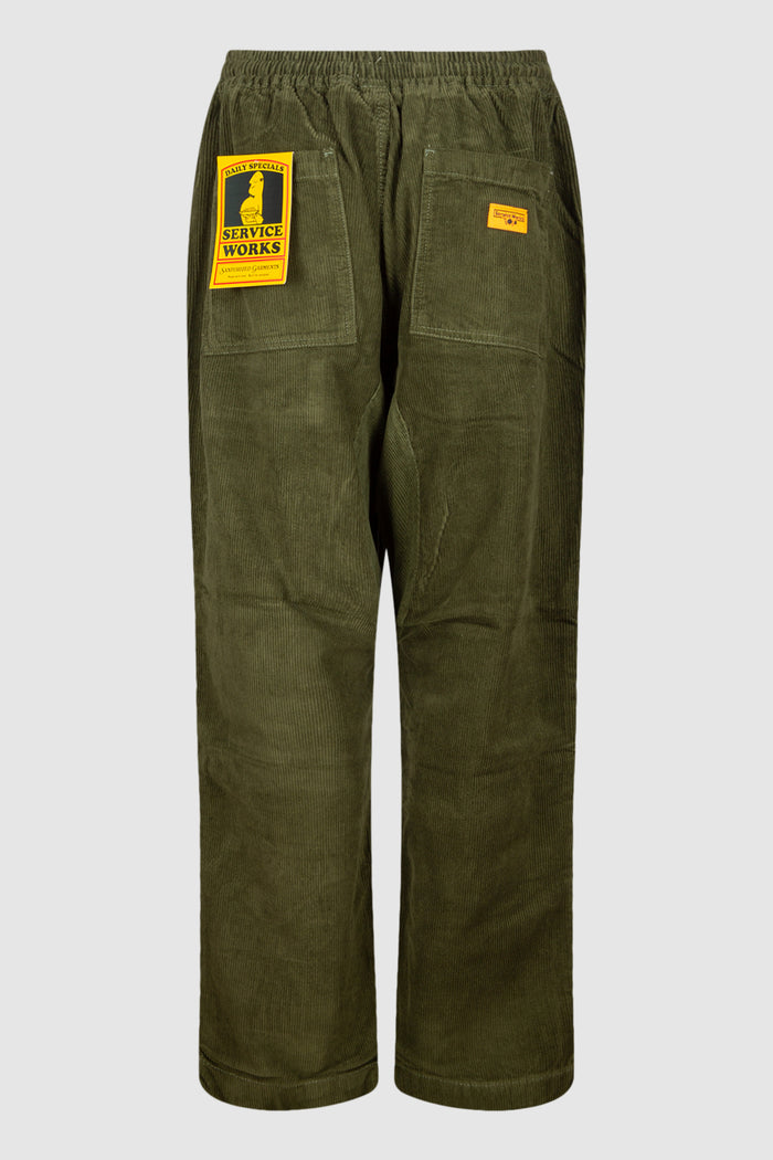 Corduroy Chef Pants Olive-2