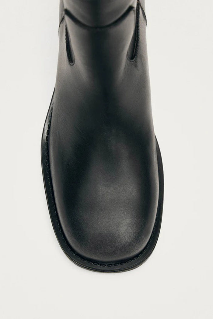 Sajan Stivali in pelle nera effetto vintage-4