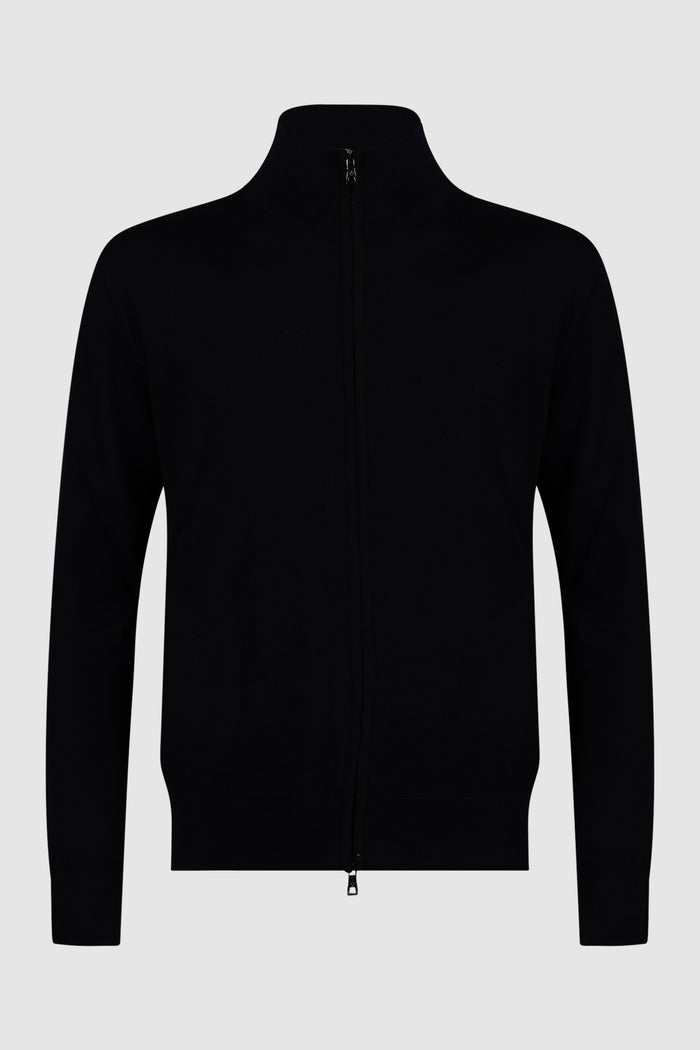 UOMO CARDIGAN CON ZIP IN 100% LANA