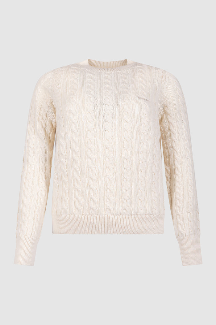 Maglione misto lana Ashdown con taglio morbido e lavorazione a trecce