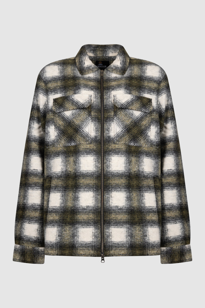 Overshirt Clayton in pile con motivo a quadri-1