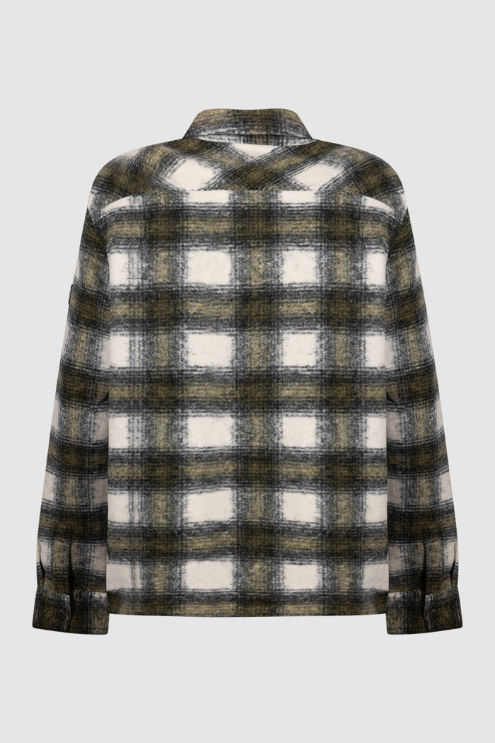 Overshirt Clayton in pile con motivo a quadri-2