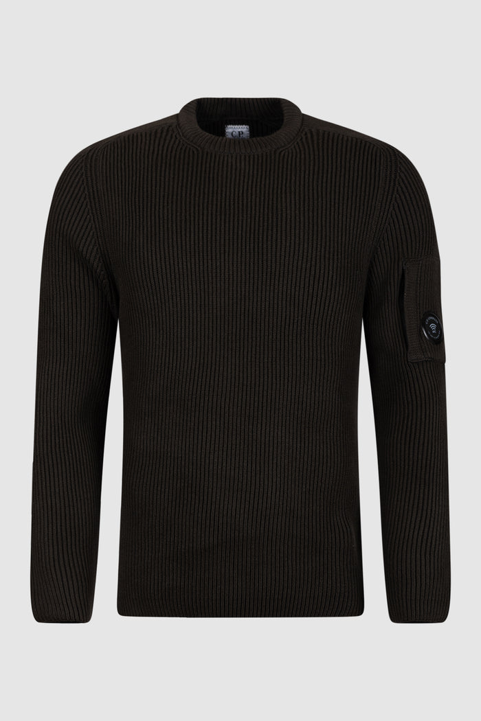 Maglione a girocollo in cotone a coste