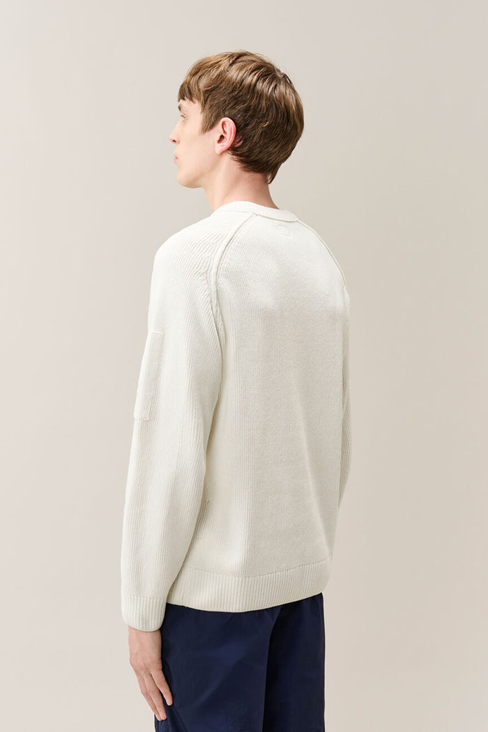 Chenille Cotton Lens Crewneck Sweater-3