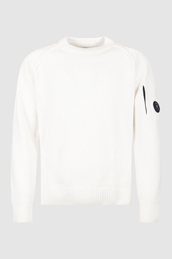Chenille Cotton Lens Crewneck Sweater