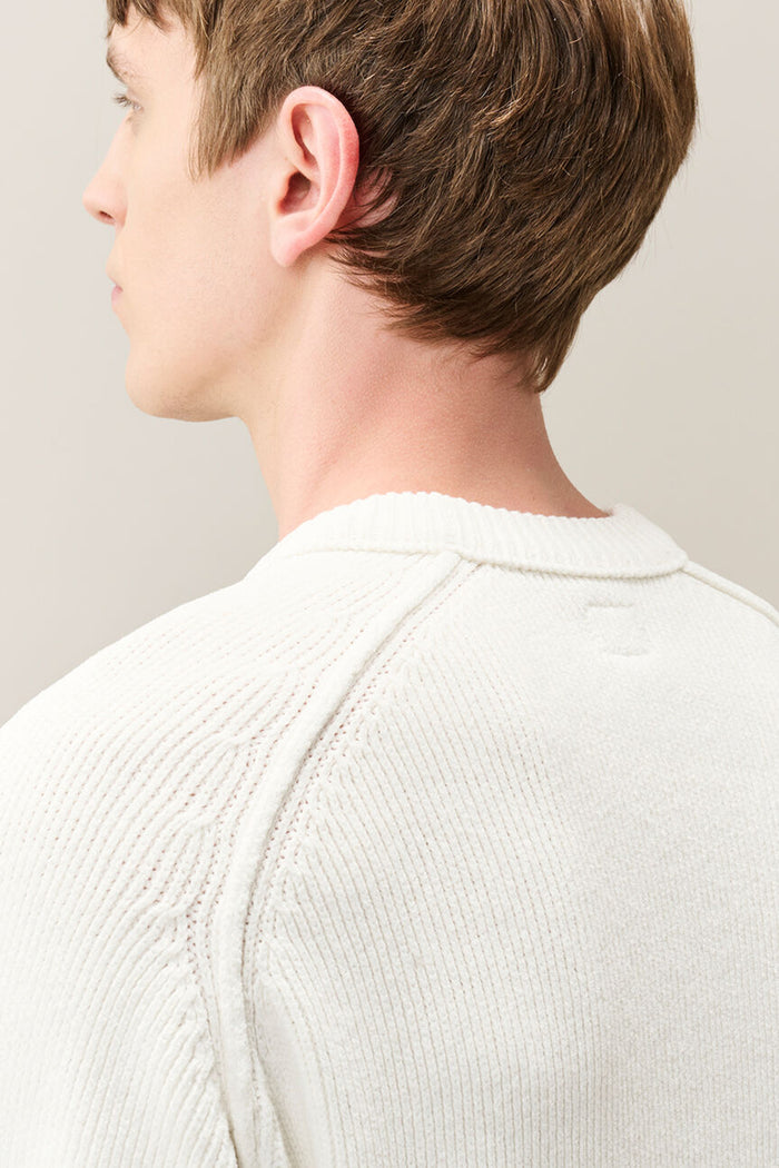 Chenille Cotton Lens Crewneck Sweater-5