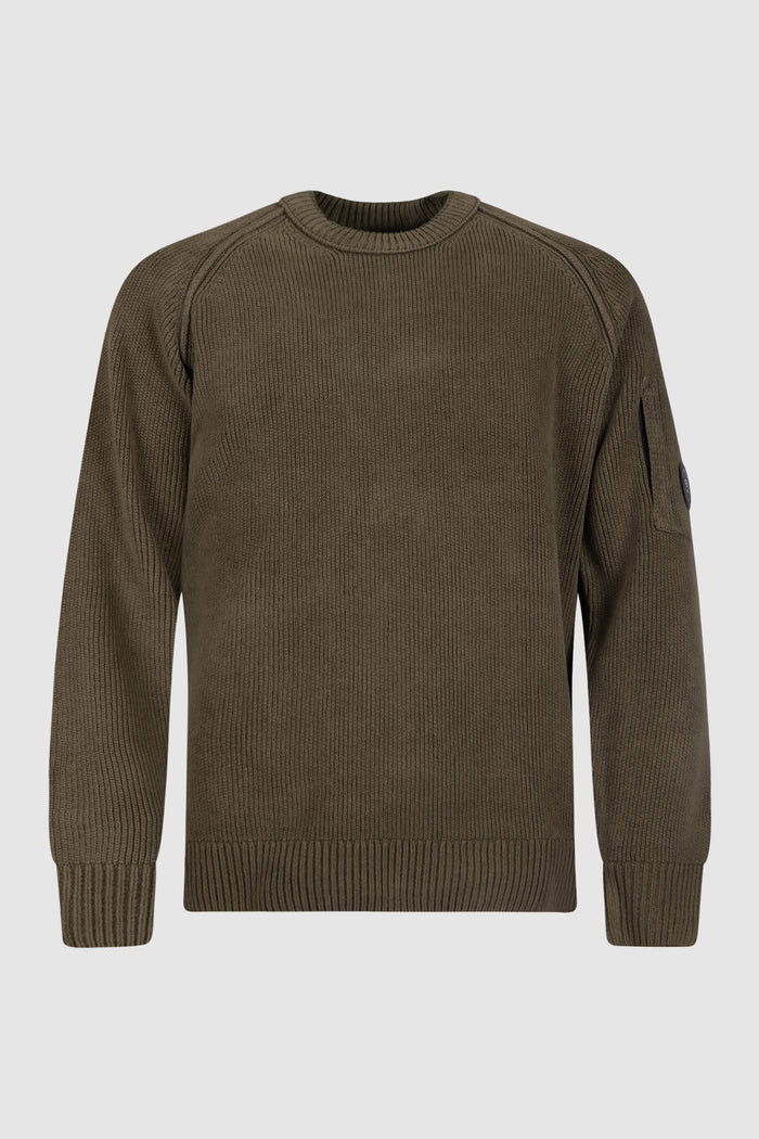 Chenille Cotton Lens Crewneck Sweater-1