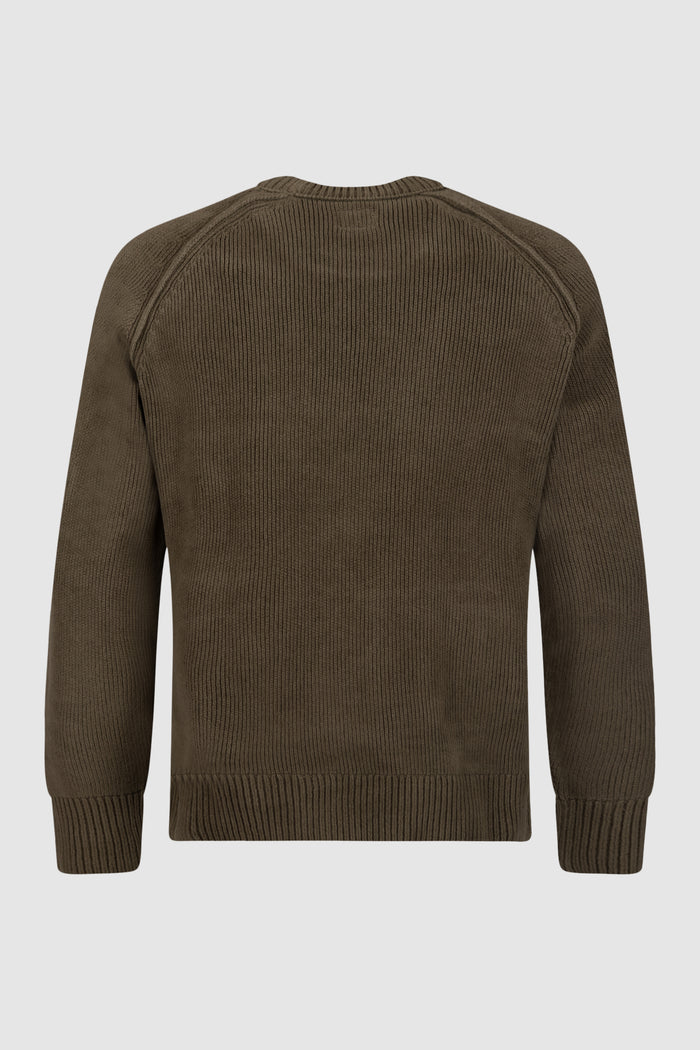 Chenille Cotton Lens Crewneck Sweater-2