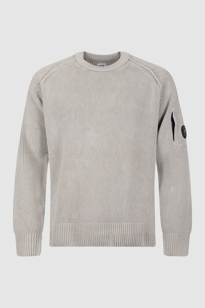 <BR/>Chenille Cotton Lens Crewneck Sweater-1