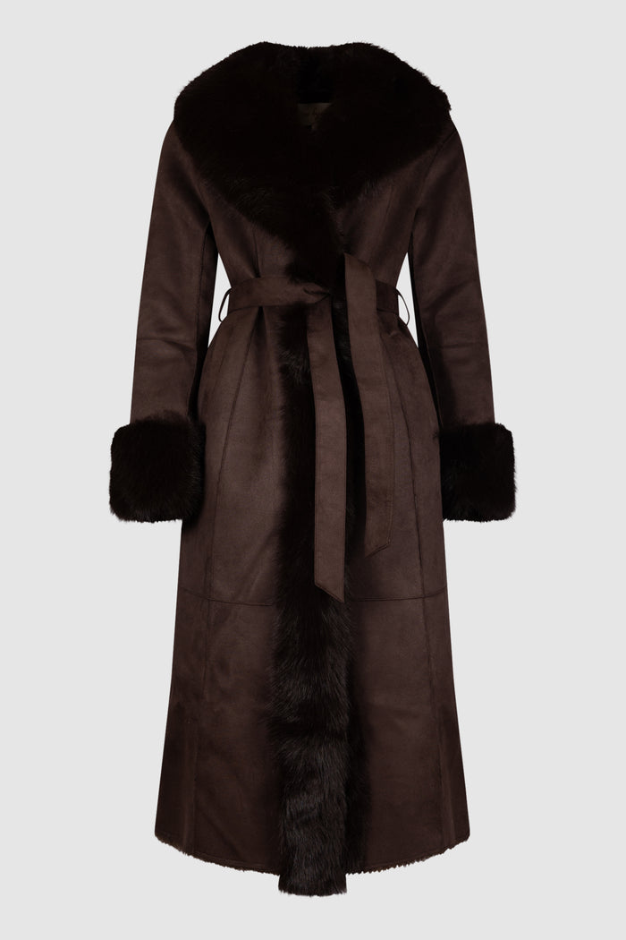 GALICE cappotto lungo in pelliccia sintetica-1