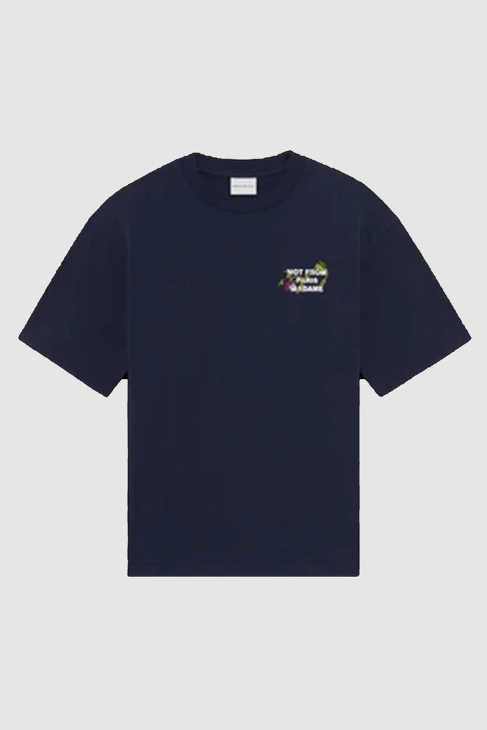 T-shirt con slogan ricamato a vite
