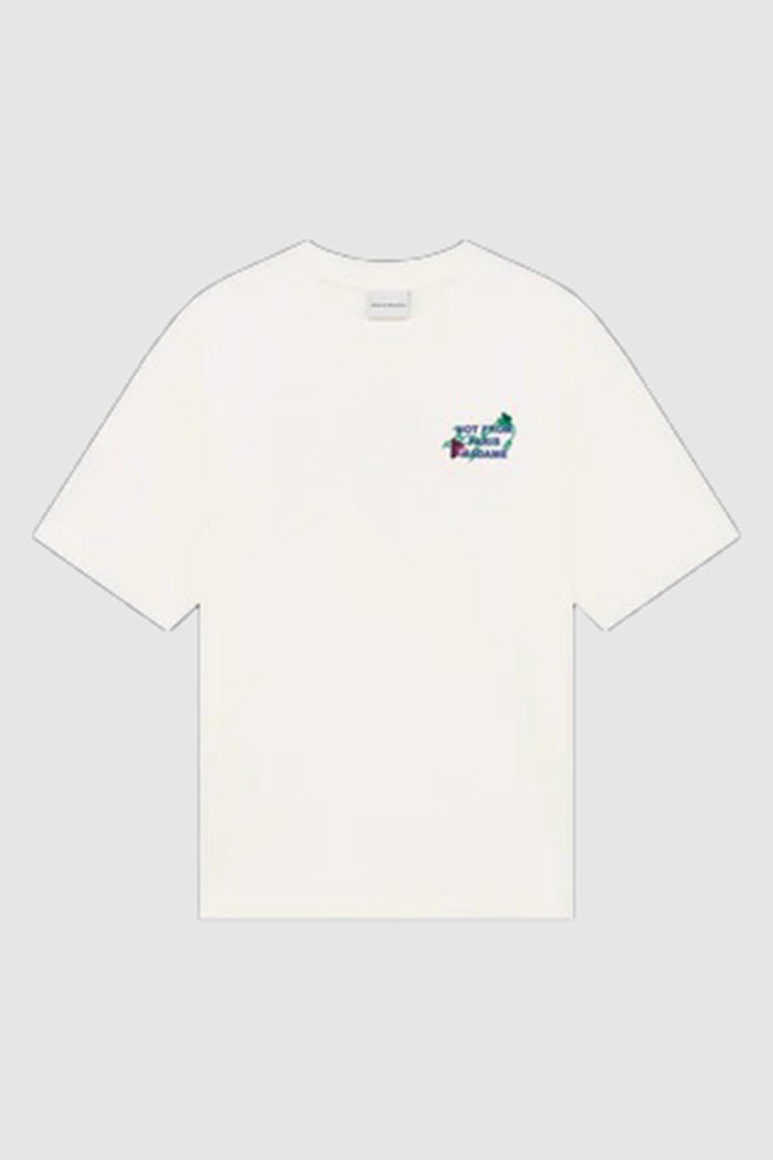 T-shirt con slogan ricamato a vite