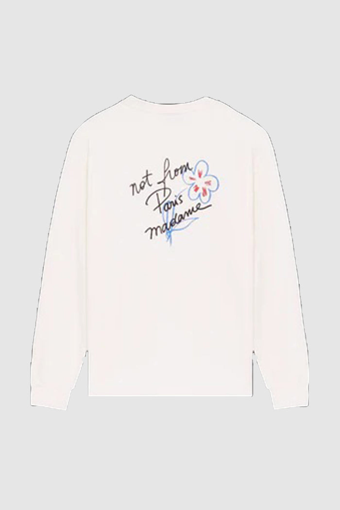 T-shirt a maniche lunghe con slogan e disegno-2