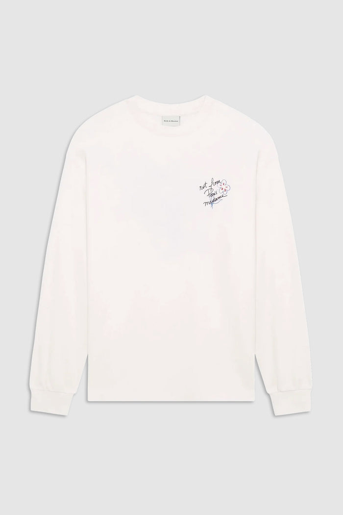 T-shirt a maniche lunghe con slogan e disegno-2