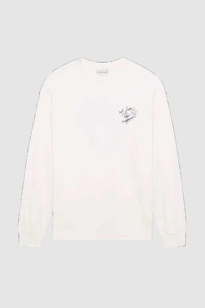 T-shirt a maniche lunghe con slogan e disegno-1
