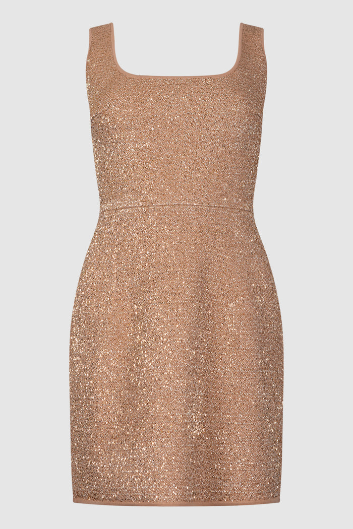 Mini abito in maglia con paillettes-1