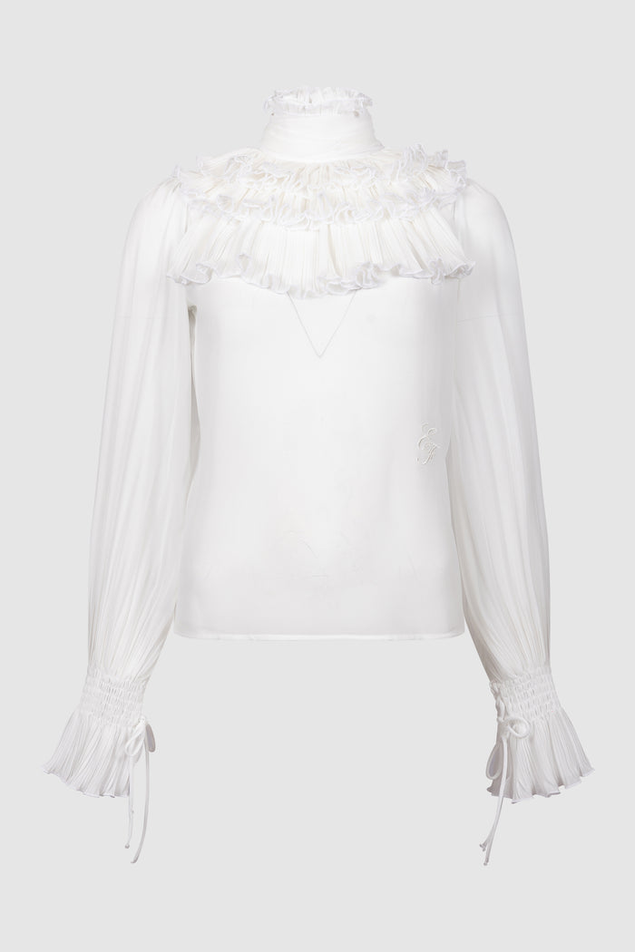 Blusa in georgette con fusciacca-1