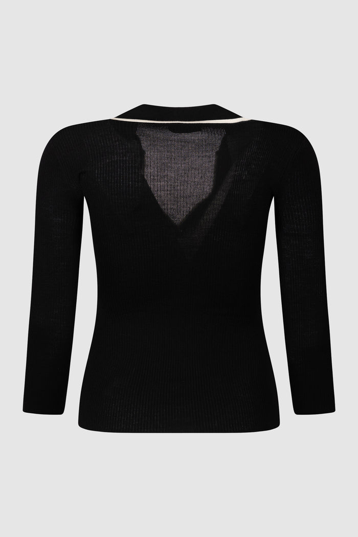 Polo in maglia a costine-2