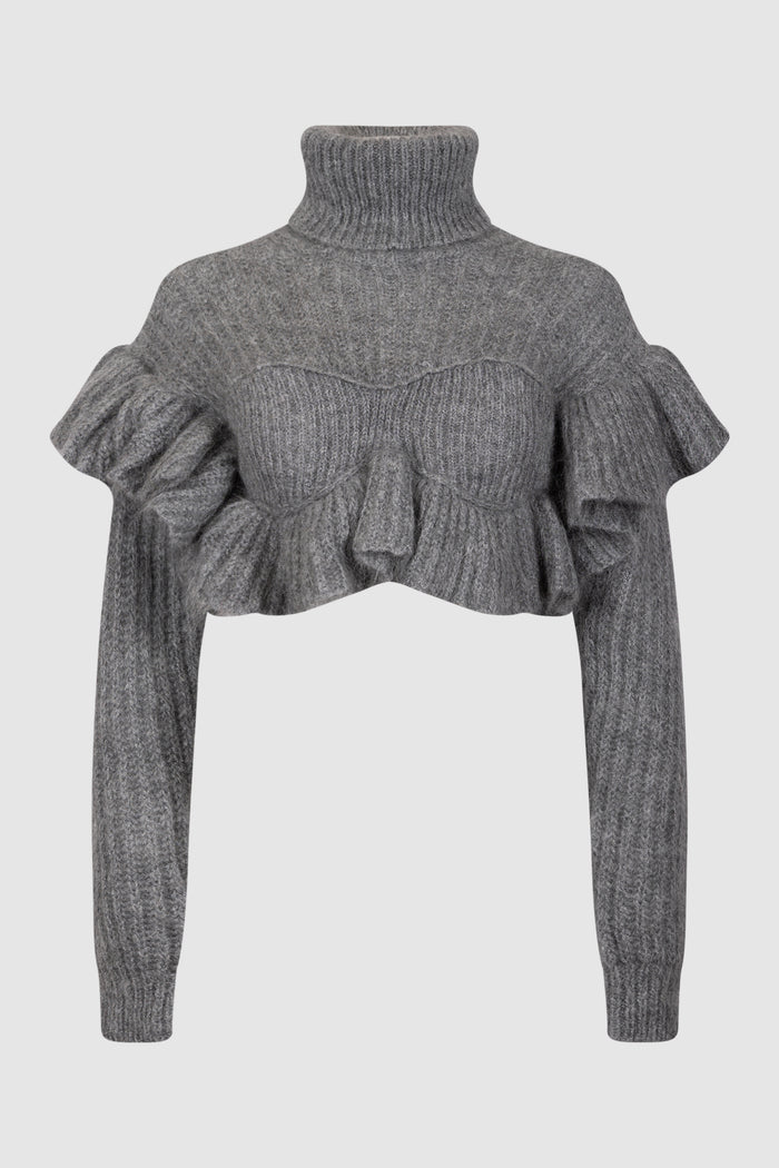 Pullover in maglia con ruches