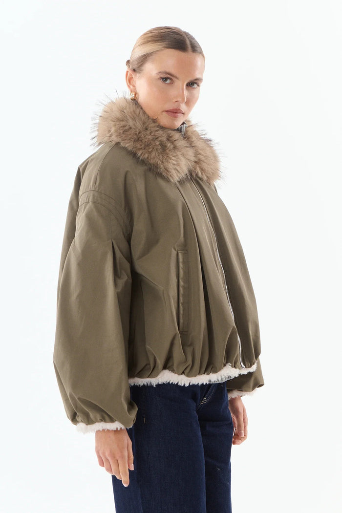 Parka Courtney con collo in pelliccia sintetica-2