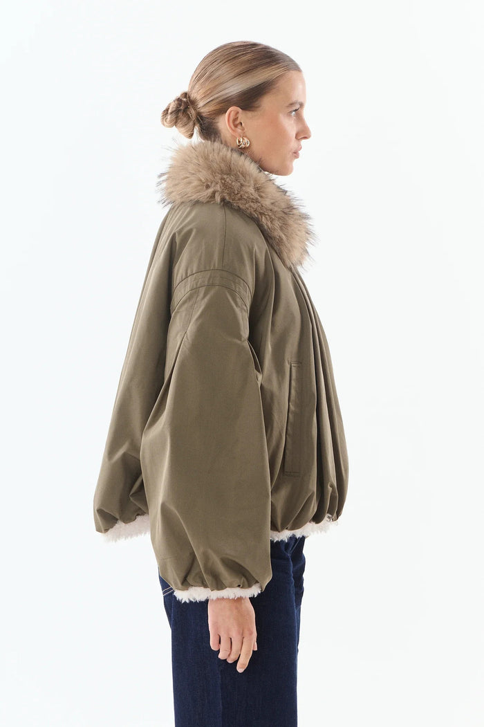 Parka Courtney con collo in pelliccia sintetica-3