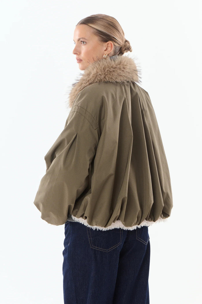 Parka Courtney con collo in pelliccia sintetica-6